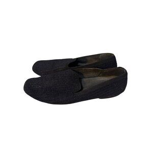 Vivaia Womens Black Slip-On Flat Shoes Size 7-7.5 Wool Knit Upper Sustainable Ma